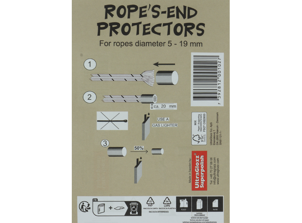 ROPE`S-END taubeskytter Krympestrømpe for tauender fra 5-19mm 
